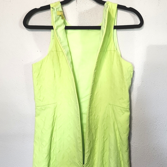 Banana Republic Milly Collection Yellow Jacquard Sheath Mini Dress Size 6 - Picture 7 of 10